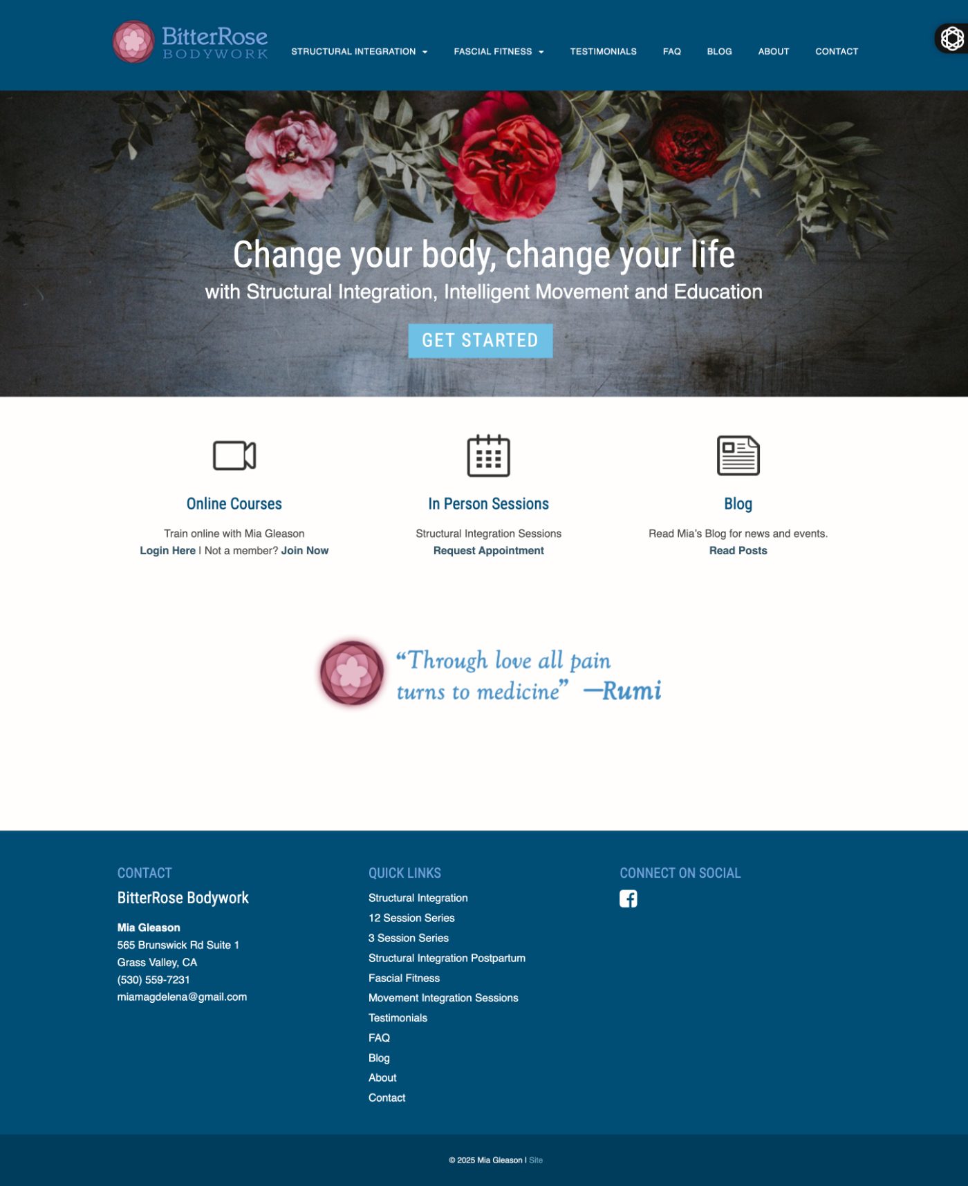 BitterRose Bodywork home page, before Prosperity Syndicate BitterRose Bodywork original website home page before the Prosperity Syndicate redesign